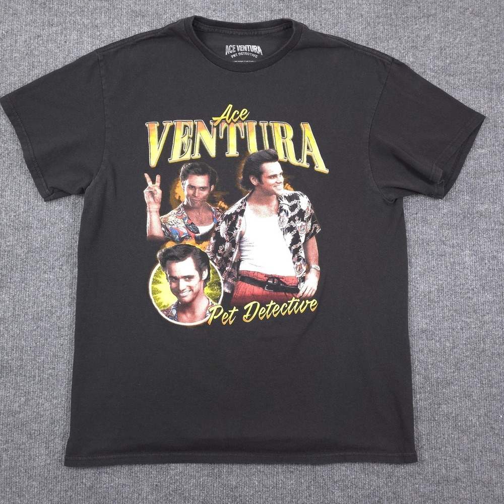 Ace Ventura‎ Shirt Mens Large Black Pet Detective Movie Graphic Tee Comedy